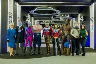 Grupa cosplayerów na Strażnikach Galaktyki vol. 2