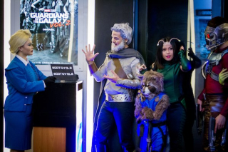 Grupa cosplayerów na Strażnikach Galaktyki vol. 2