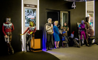 Grupa cosplayerów na Strażnikach Galaktyki vol. 2