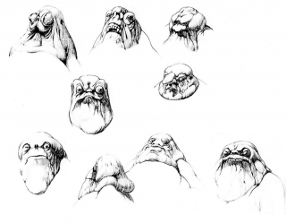 Oryginalne szkice koncepcyjne z Powrotu Jedi