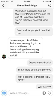 James Gunn trolluje nastolatka - screen z rozmowy