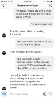 James Gunn trolluje nastolatka - screen z rozmowy