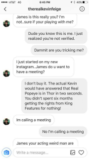 James Gunn trolluje nastolatka - screen z rozmowy