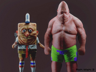 Spongebob i Patryk jako ludzie