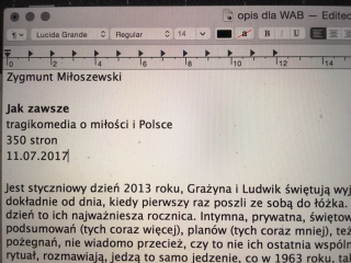 Zygmunt Miłoszewski - konspekt powieści