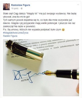 Magda M. - kontynuacja książkowa- wpis Radosława Figury
