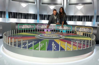 Rafał Brzozowski i Izabella Krzan na planie Koła Fortuny