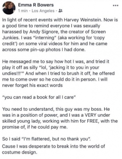 Andy Signore - posty oskarżających kobiet