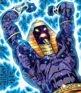 Akhenaten - nadludzko silny i wytrzymały, potrafi zakrzywiać czasoprzestrzeń; prawdopodobnie jest silniejszy niż Thanos i Galactus razem wzięci