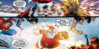 Wszechobecność - w zeszycie "Marvel Holiday Spectacular #1" Święty Mikołaj zdał sobie sprawę, że jego renifery to... Skrulle; wykorzystał moc Rękawicy, by być jednocześnie we wszystkich miejscach na świecie i rozdać dzieciom prezenty