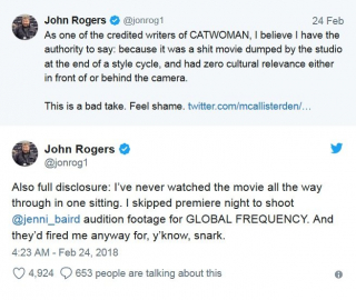 Scenarzysta krytykuje film Kobieta-Kot