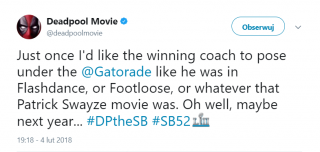 Deadpool tweet Super Bowl
