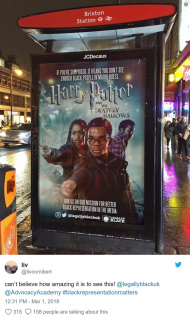 Czarni aktorzy na plakatach znanych filmów - akcja w Londynie