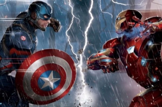 9. Pojedynek Kapitana Ameryki i Iron Mana w "Wojnie bohaterów"