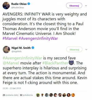 Avengers: Wojna bez granic - pierwsze opinie