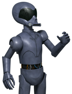 AP-5 - model droida z serialu Star Wars: Rebelianci został rozwalony przez śmigacz Molocha podczas pościgu za Hanem