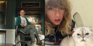 W szkole profesora Xaviera Wade Wilson nosi koszulkę, na której widzimy koty o imionach Olivia i Meredith - tak samo nazywają się koty Taylor Swift