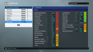 PES 2019 – ekran rozwoju piłkarza