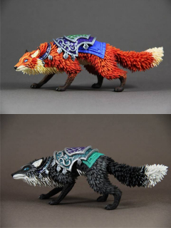 Rzeźby przedstawiające stworzenia z gry World of Warcraft