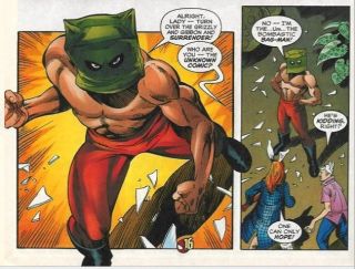 24. Ten „strój” trudno rozpoznać. Może być to jednak… Bombastic Bag Man