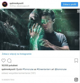 Tom Cruise jako Zielona Latarnia - fanart