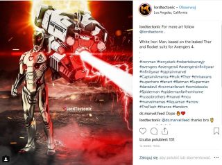Biała zbroja Iron Mana - fanart