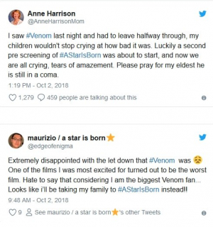 Venom i Narodziny gwiazdy - zmyślone recenzje