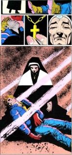 Wątek pobytu Matta w kościele czerpie z serii komiksowej "Born Again" - to w niej po raz pierwszy w komiksach pojawia się siostra Maggie Grace