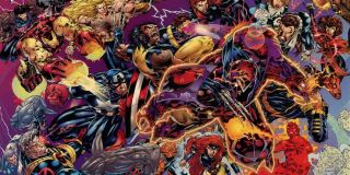 Onslaught - tytułowa postać to niezwykle potężny złoczyńca, który powstał w wyniku psionicznego połączenia Profesora X i Magneto; by go powstrzymać, Mściciele i Fantastyczna Czwórka musieli poświęcić samych siebie