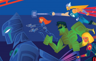 Avengers w stylu malowideł amerykańskich Indian - fanart