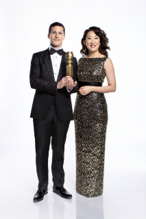 Złote Globy 2019 - Andy Samberg i Sandra Oh