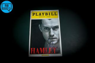 Program sztuki Hamlet z Broadwayu z autografem Jude'a Lawa