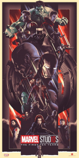 Plakat na 10-lecie MCU - superbohaterowie