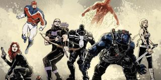 Tajni Avengers (pomocnicy) - wersja Mścicieli, która udawała się na najtajniejsze misje; najważniejsi członkowie grupy to Hawkeye, Kapitan Ameryka, Bestia, Walkiria czy Kapitan Brytania; wariacją na jej temat w MCU stała się grupa złożona z Capa, Czarnej Wdowy i Falcona