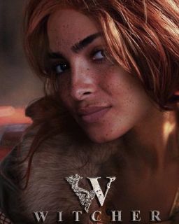 Wiedźmin – fanowski plakat z Triss Mergold z wykorzystaniem zdjęcia aktorki z serialu -Anny Shaffe