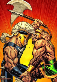 Na tej samej wieży pojawia się również oblicze znanego z komiksów greckiego boga wojny, Aresa