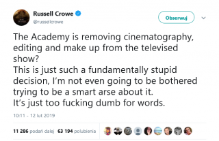 Reakcja Hollywood na decyzję Akademii