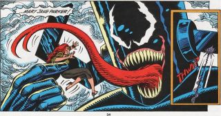 Venom Galactus - Spider-Man pokonał i Zielonego Goblina, i Hobgoblina, następnie był bliski odparcia ataku Venoma; Mysterio stworzył jednak iluzję, w ramach której symbiont urósł do rozmiarów Galactusa