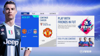 FIFA 19 - menu gry przed aktualizacją
