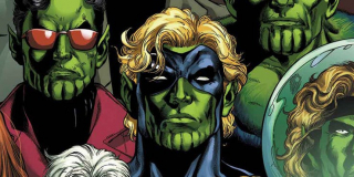 Jako Kapitan Marvel w komiksach pojawiało się już kilku bohaterów, wśród nich uśpiony agent Skrullów, Khn'nr; jego wątek poniekąd pokrywa się z filmową historią Carol Danvers - Khn'nr odkrył, że w rzeczywistości nie jest Mar-Vellem, a jedynie został zaprogramowany, by myśleć, że nim jest