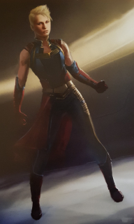 Kapitan Marvel - szkic koncepcyjny