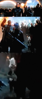 Kaczor Howard w trakcie bitwy z Thanosem