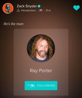 Zack Snyder - wpis w serwisie Vero