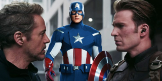 Wygląda na to, że Marvel postanowił jednak solidnie majstrować przy materiałach. Jeśli przyjrzymy się poniższemu ujęciu, zauważymy nienaturalnie prezentujące się połączenie pomiędzy szyją Capa a jego strojem, w dodatku tym, który nosił on w „Wojnie bez granic”. Jeśli sekwencja faktycznie miałaby pochodzić z okresu bitwy o Nowy Jork, co może sugerować kolor włosów Starka, Steve powinien mieć tu na sobie kostium z filmu „Avengers”. Nie jest więc wykluczone, że ten został po prostu cyfrowo zmieniony. Odnotujmy też widoczną w uchu Capa słuchawkę – fani narzekali wcześniej na to, że nie wiadomo, w jaki sposób herosi mieliby się ze sobą komunikować.