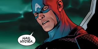 Kapitan Ameryka w windzie wypowiada pamiętne „Hail Hydra!” – obserwujemy tu więc tak nawiązanie do słynnej sceny z „Zimowego żołnierza”, jak i zabawę konwencją. Pamiętajmy jednak, że całkiem niedawno w komiksach wyjawiono, iż Cap przez długie lata pozostawał uśpionym agentem Hydry.