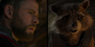 Na podstawie wyglądu tła w poniższych ujęciach możemy wyprowadzić wniosek, że Thor i Rocket znajdują się w tej samej lokacji. Najpopularniejsza teorie głosi, że herosi ruszyli na poszukiwanie ocalałych Asgardczyków, a ich misja skończy się sukcesem – potwierdzałoby to zaprezentowanie na plakacie Walkirii. Warto przypomnieć, że sceny z tymi bohaterami były kręcone w katedrze w Durham, a w jednej z nich pojawił się Mjolnir. Być może więc Thor i Rocket również przenoszą się w czasie – i to do innego momentu niż bitwa o Nowy Jork.