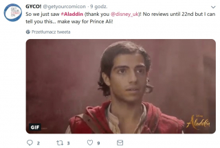 Aladyn - pierwsze reakcje