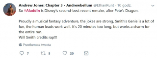 Aladyn - pierwsze reakcje