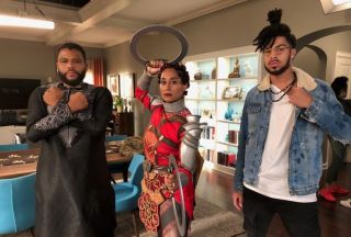 Anthony Anderson, Tracee Ellis Ross, Marcus Scribner (Czarna Pantera, Nakia, Erik Killmonger)