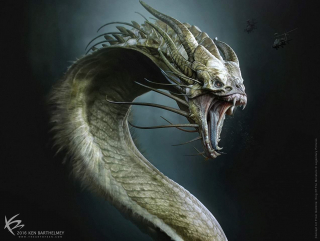 Godzilla 2: Król potworów - szkic koncepcyjny Króla Ghidorah